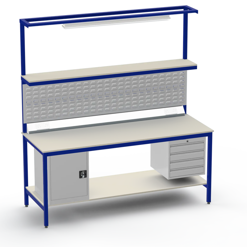 Electronics ESD Workbench | Anti-Static Worktop | Cupboard & 4 Drawers