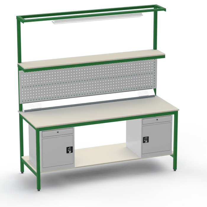 Electronics ESD Workbench | Anti-Static Worktop | Twin Cupboards With Drawer & Tool Panel
