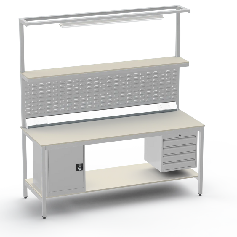 Electronics ESD Workbench | Anti-Static Worktop | Cupboard & 4 Drawers