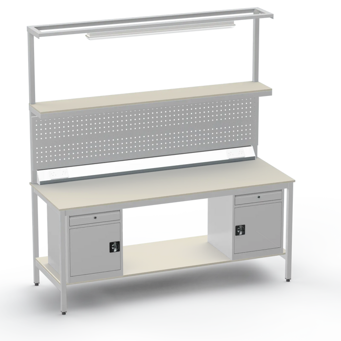 Electronics ESD Workbench | Anti-Static Worktop | Twin Cupboards With Drawer & Tool Panel