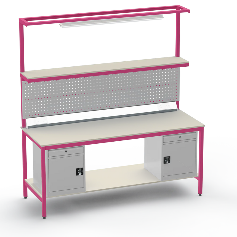 Electronics ESD Workbench | Anti-Static Worktop | Twin Cupboards With Drawer & Tool Panel