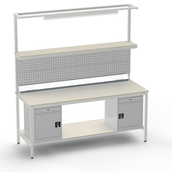 Electronics ESD Workbench | Anti-Static Worktop | Twin Cupboards With Drawer & Tool Panel