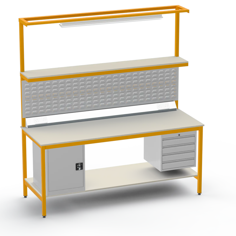 Electronics ESD Workbench | Anti-Static Worktop | Cupboard & 4 Drawers
