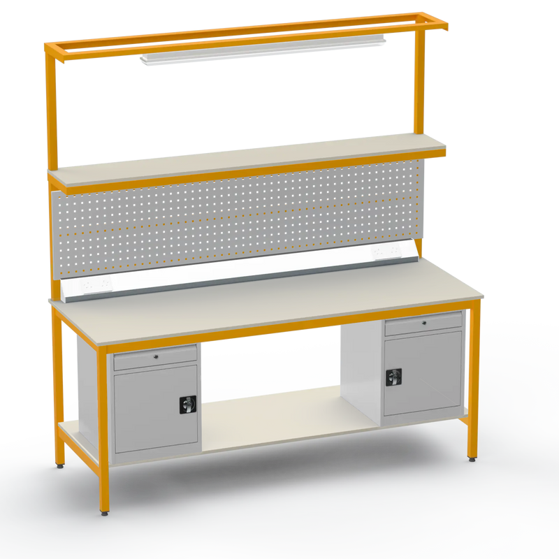 Electronics ESD Workbench | Anti-Static Worktop | Twin Cupboards With Drawer & Tool Panel