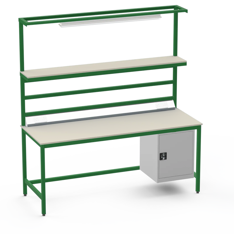 Electronics ESD Workbench | Anti-Static Worktop | Cupboard & Upper Shelf & Lighting Rail & Electrical