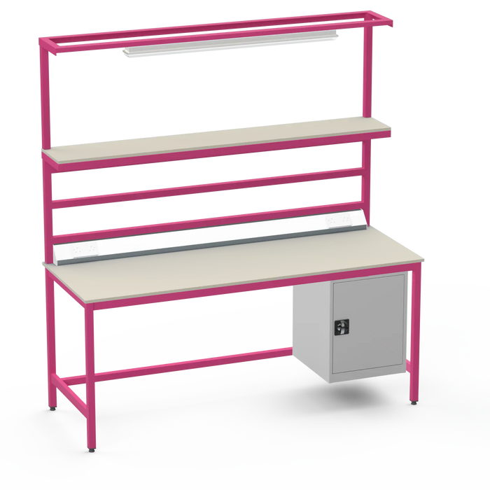 Electronics ESD Workbench | Anti-Static Worktop | Cupboard & Upper Shelf & Lighting Rail & Electrical