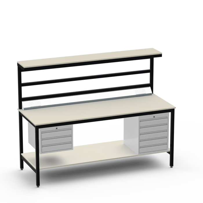 Electronics ESD Workbench | Anti-Static Worktop | 3 Drawers & 5 Drawers & Upper & Lower Shelves