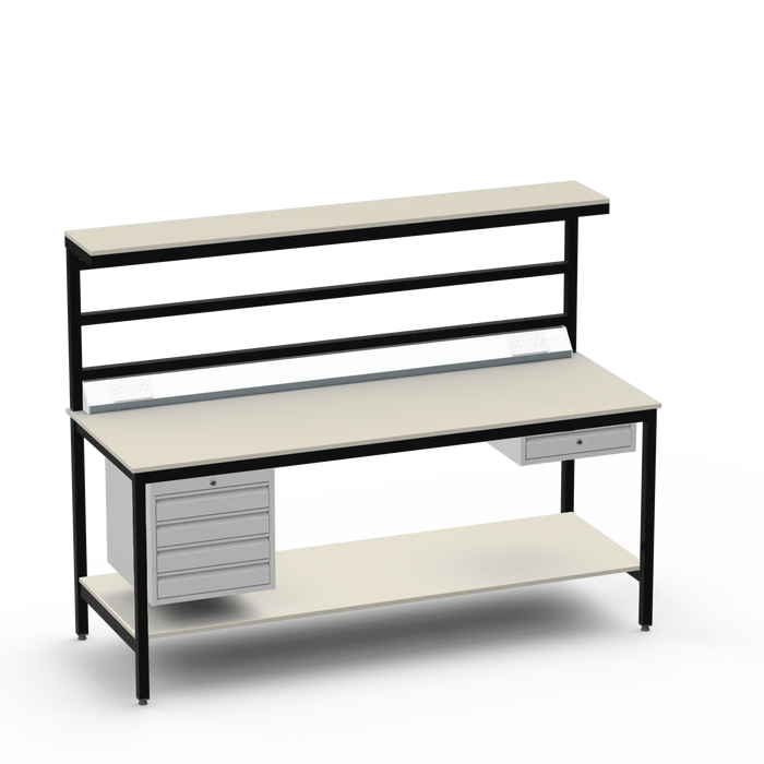 ESD Workbench | Anti-Static Worktop | 4 Drawers & Single Drawer | Upper & Lower Shelves | Electrical