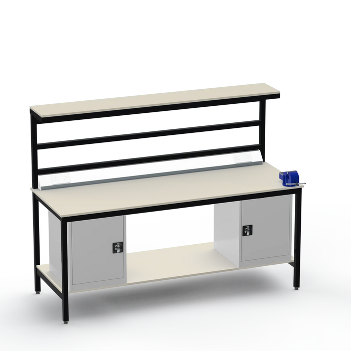Electronics ESD Workbench | Anti-Static Worktop | Twin Cupboards & 4-Inch Vice