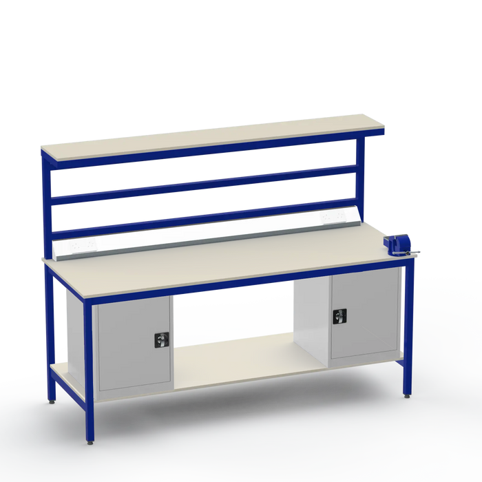 Electronics ESD Workbench | Anti-Static Worktop | Twin Cupboards & 4-Inch Vice