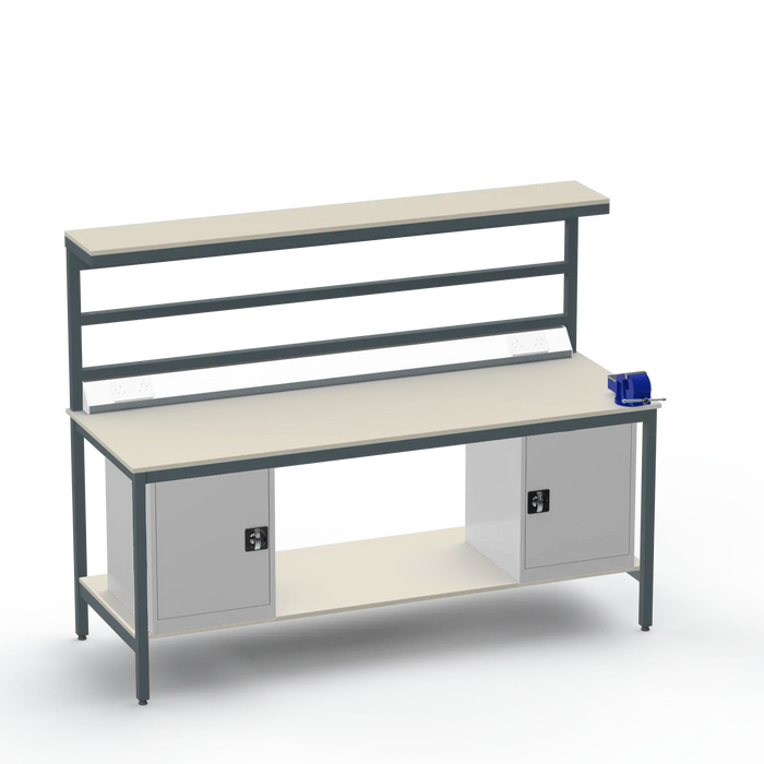 Electronics ESD Workbench | Anti-Static Worktop | Twin Cupboards & 4-Inch Vice