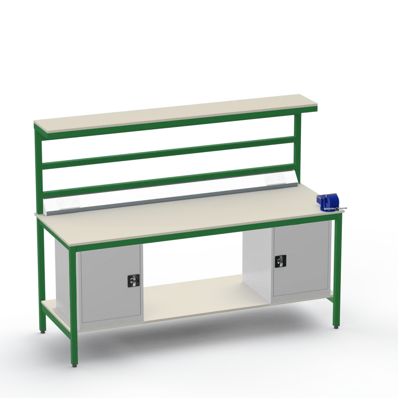 Electronics ESD Workbench | Anti-Static Worktop | Twin Cupboards & 4-Inch Vice