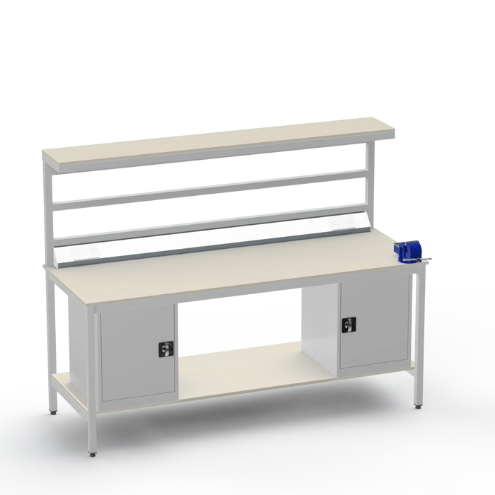 Electronics ESD Workbench | Anti-Static Worktop | Twin Cupboards & 4-Inch Vice