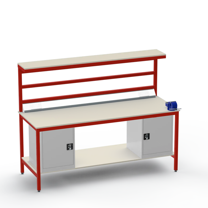 Electronics ESD Workbench | Anti-Static Worktop | Twin Cupboards & 4-Inch Vice