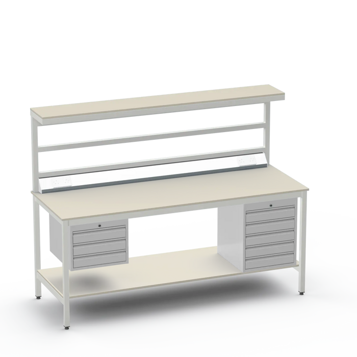 Electronics ESD Workbench | Anti-Static Worktop | 3 Drawers & 5 Drawers & Upper & Lower Shelves