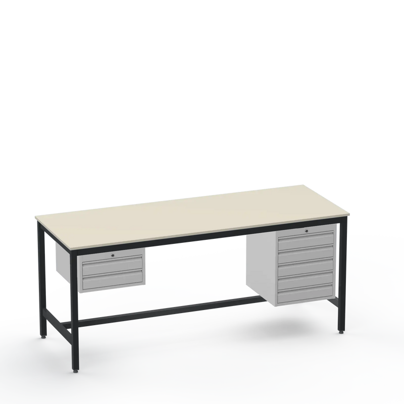Electronics ESD Workbench | Anti-Static Worktop | 2 Drawers & 5 Drawers