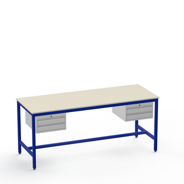 Electronics ESD Workbench | Anti-Static Worktop | Twin 2-Drawer Units