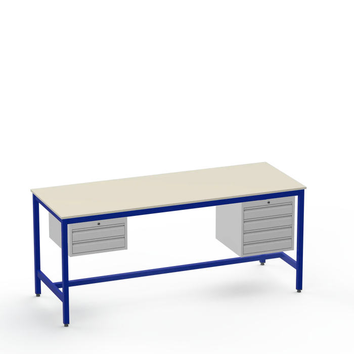 Electronics ESD Workbench | Anti-Static Worktop | 2 Drawers & 4 Drawers
