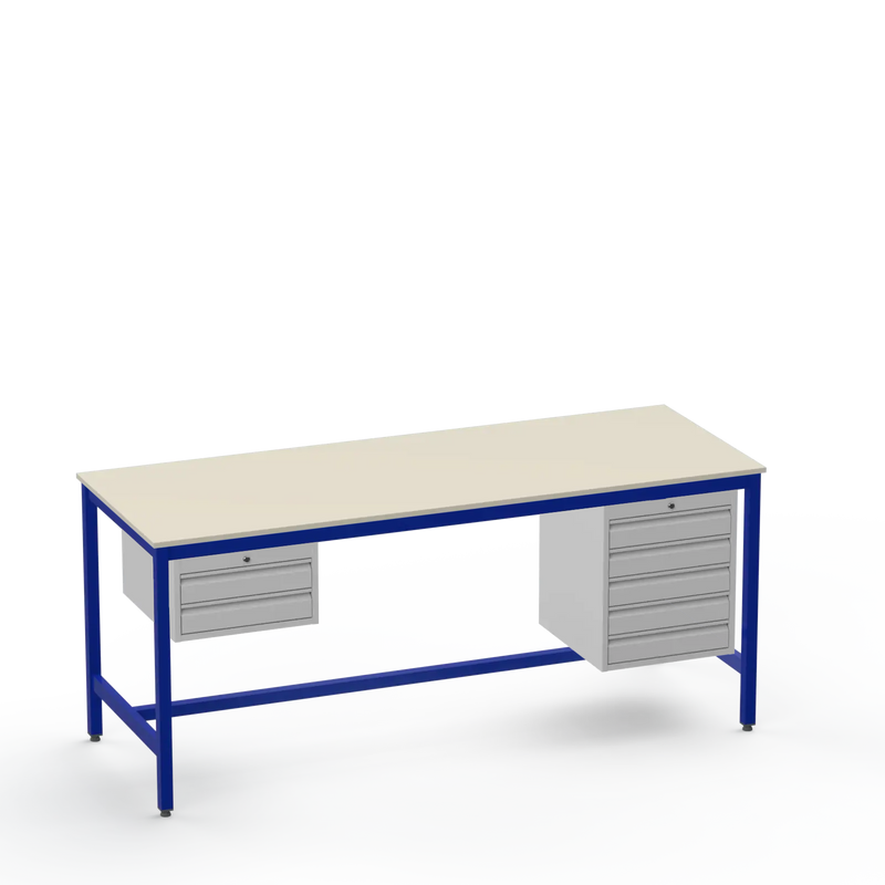 Electronics ESD Workbench | Anti-Static Worktop | 2 Drawers & 5 Drawers