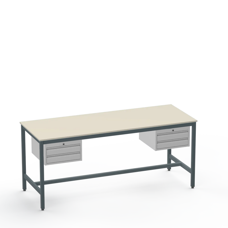 Electronics ESD Workbench | Anti-Static Worktop | Twin 2-Drawer Units