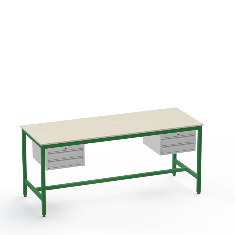Electronics ESD Workbench | Anti-Static Worktop | Twin 2-Drawer Units