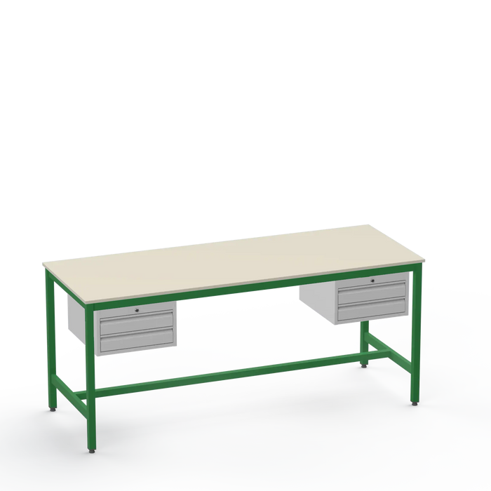 Electronics ESD Workbench | Anti-Static Worktop | Twin 2-Drawer Units