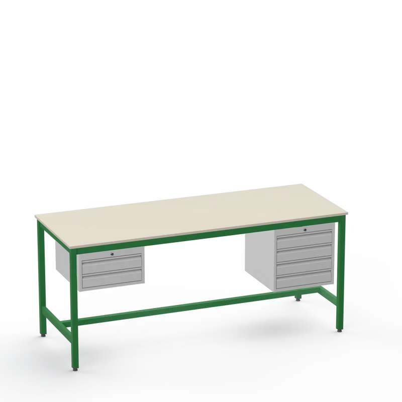 Electronics ESD Workbench | Anti-Static Worktop | 2 Drawers & 4 Drawers