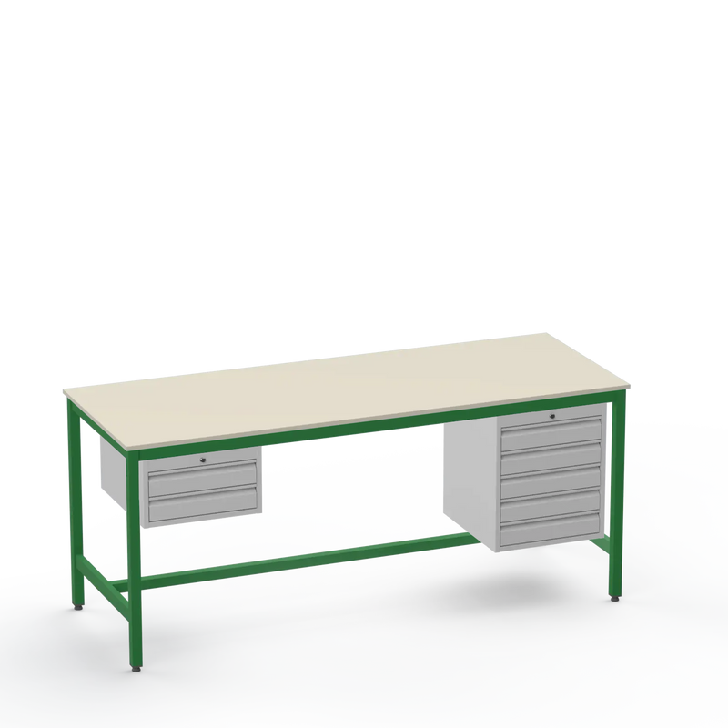 Electronics ESD Workbench | Anti-Static Worktop | 2 Drawers & 5 Drawers