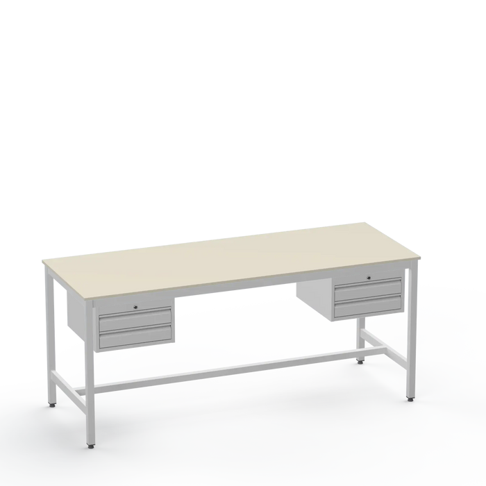 Electronics ESD Workbench | Anti-Static Worktop | Twin 2-Drawer Units