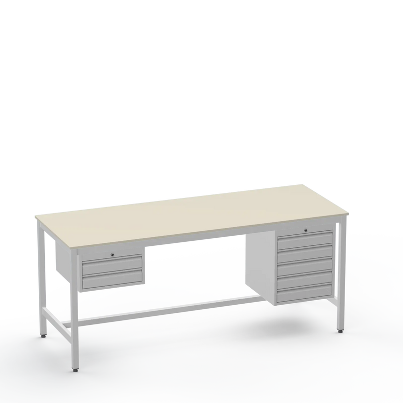 Electronics ESD Workbench | Anti-Static Worktop | 2 Drawers & 5 Drawers