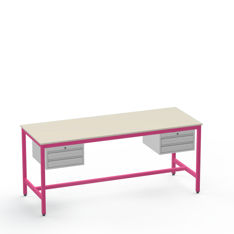 Electronics ESD Workbench | Anti-Static Worktop | Twin 2-Drawer Units