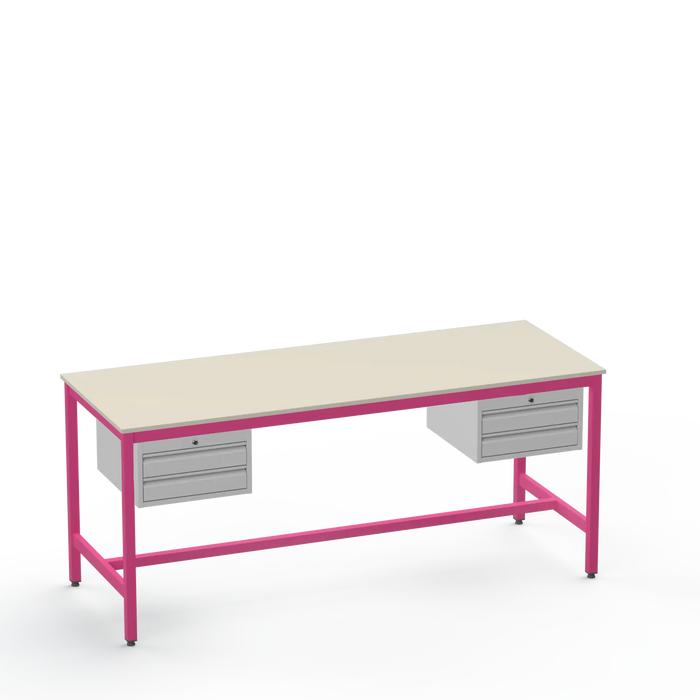 Electronics ESD Workbench | Anti-Static Worktop | Twin 2-Drawer Units