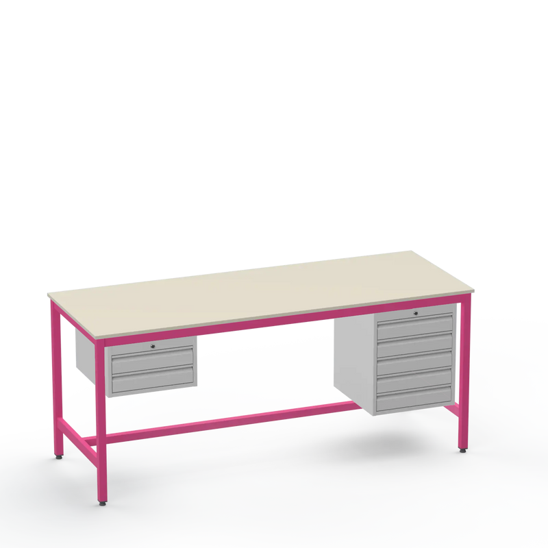 Electronics ESD Workbench | Anti-Static Worktop | 2 Drawers & 5 Drawers