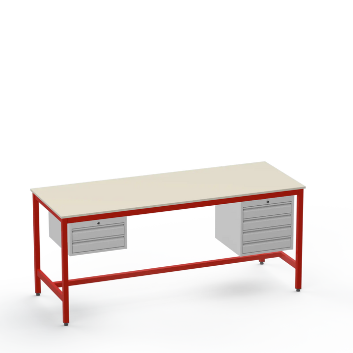 Electronics ESD Workbench | Anti-Static Worktop | 2 Drawers & 4 Drawers