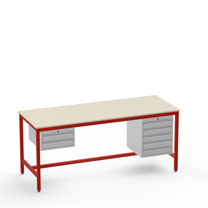 Electronics ESD Workbench | Anti-Static Worktop | 2 Drawers & 5 Drawers