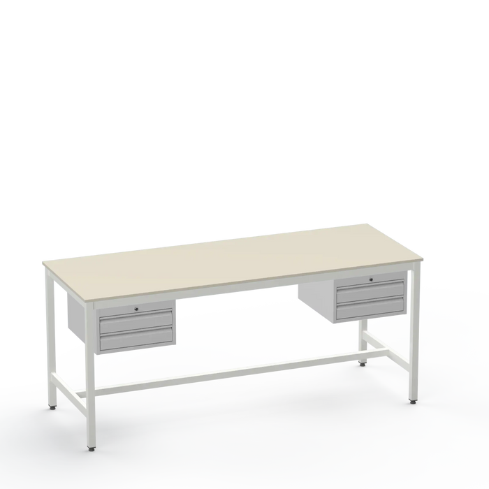 Electronics ESD Workbench | Anti-Static Worktop | Twin 2-Drawer Units