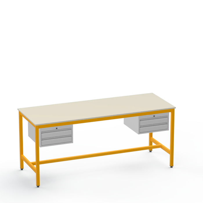 Electronics ESD Workbench | Anti-Static Worktop | Twin 2-Drawer Units