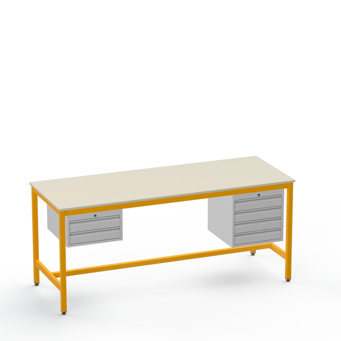 Electronics ESD Workbench | Anti-Static Worktop | 2 Drawers & 4 Drawers