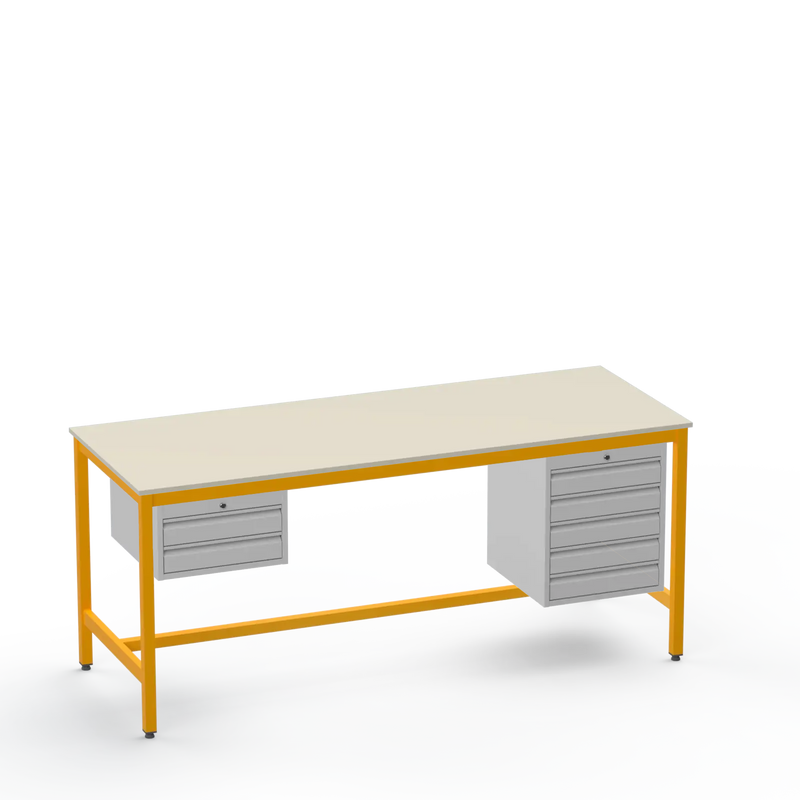 Electronics ESD Workbench | Anti-Static Worktop | 2 Drawers & 5 Drawers