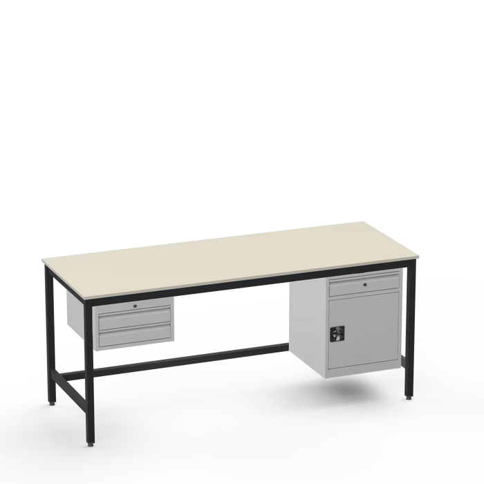 Electronics ESD Workbench | Anti-Static Worktop | 2 Drawers & Cupboard With Drawer