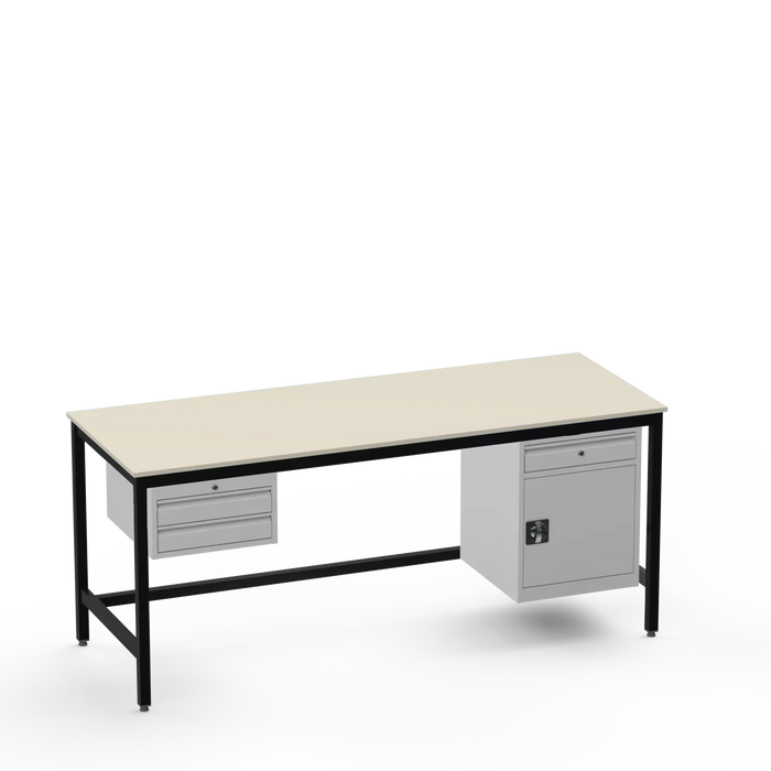 Electronics ESD Workbench | Anti-Static Worktop | 2 Drawers & Cupboard With Drawer