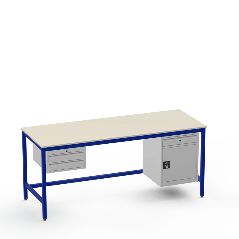Electronics ESD Workbench | Anti-Static Worktop | 2 Drawers & Cupboard With Drawer