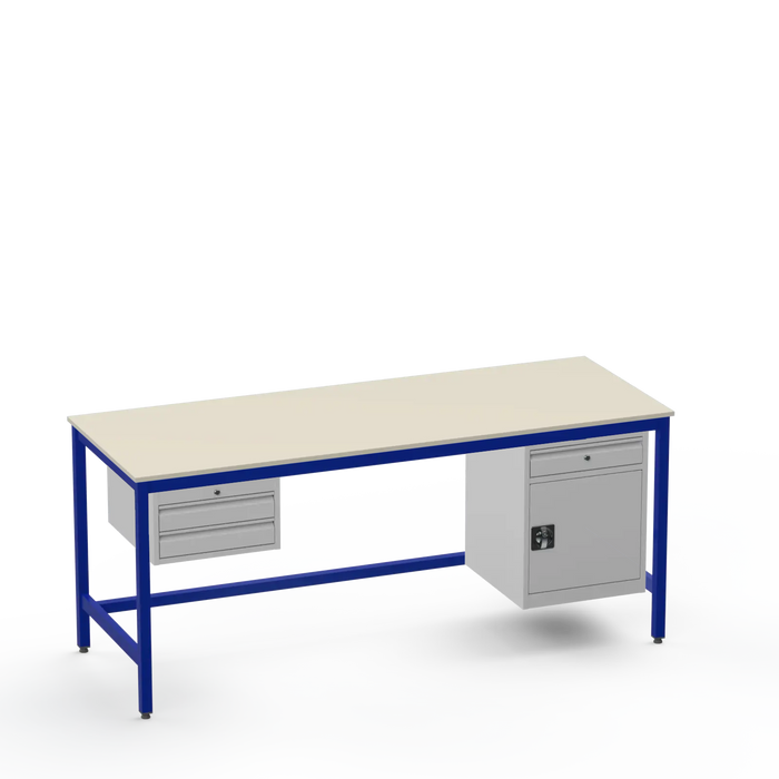Electronics ESD Workbench | Anti-Static Worktop | 2 Drawers & Cupboard With Drawer