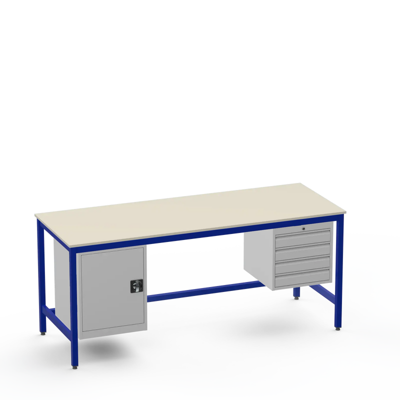 Electronics ESD Workbench | Anti-Static Worktop | Cupboard & 4 Drawers