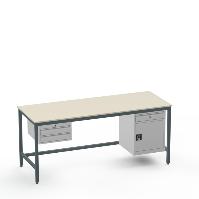 Electronics ESD Workbench | Anti-Static Worktop | 2 Drawers & Cupboard With Drawer
