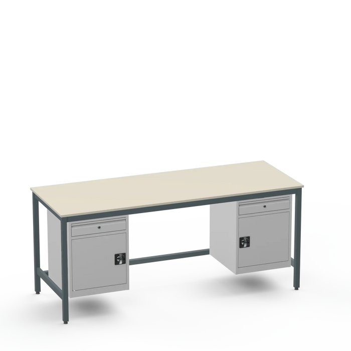Electronics ESD Workbench | Anti-Static Worktop | Twin Cupboards With Drawers