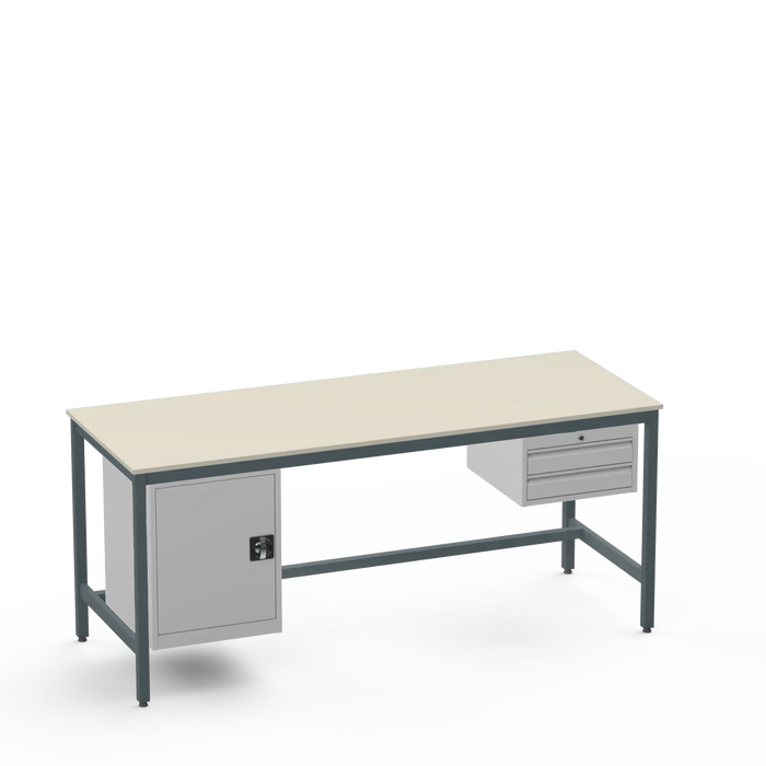 Electronics ESD Workbench | Anti-Static Worktop | Cupboard & 2 Drawers