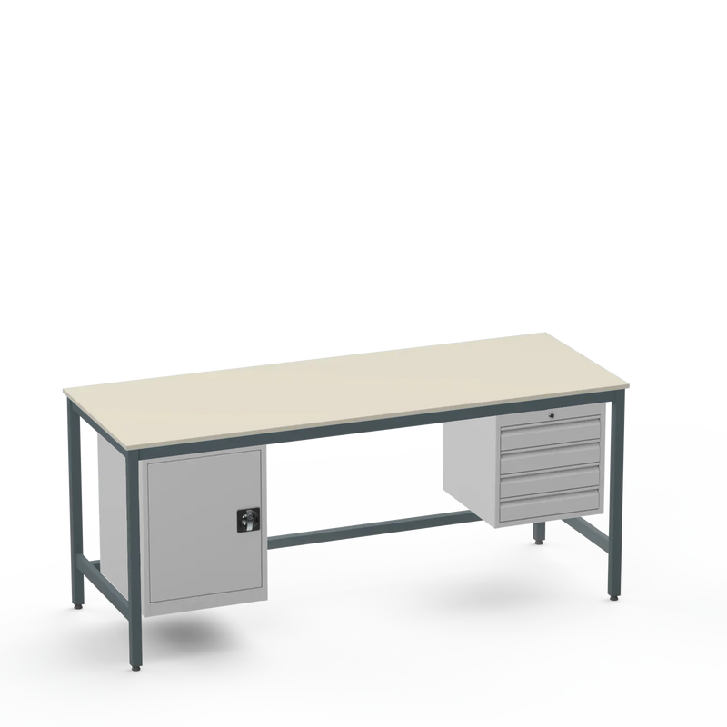 Electronics ESD Workbench | Anti-Static Worktop | Cupboard & 4 Drawers