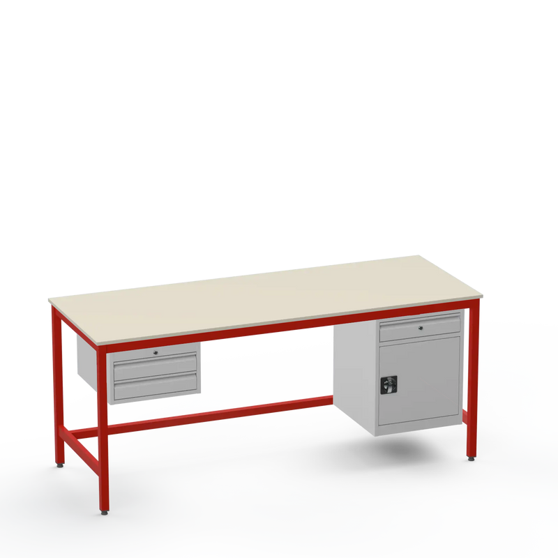 Electronics ESD Workbench | Anti-Static Worktop | 2 Drawers & Cupboard With Drawer