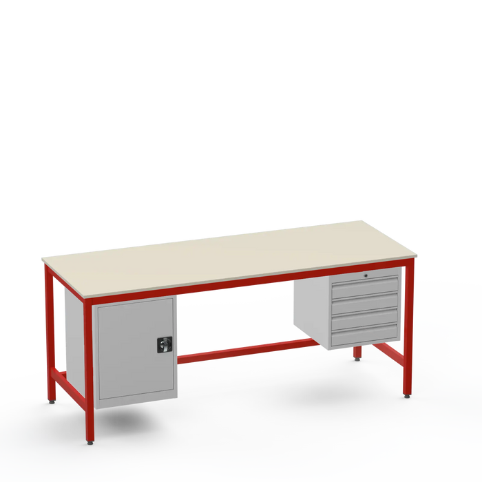 Electronics ESD Workbench | Anti-Static Worktop | Cupboard & 4 Drawers